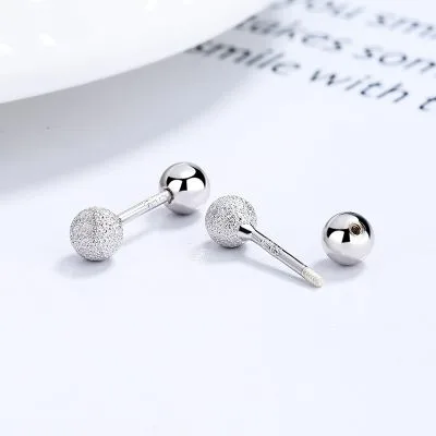 Khuyên Tai Bạc Nữ Hạt Tròn Bi Cát Esperanza LILI 054459 1
