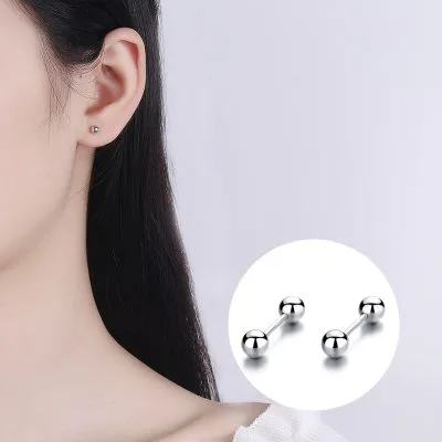 Khuyên Tai Bạc Nữ Hạt Tròn Dạng Xoay Vặn Elysia LILI 054438 3