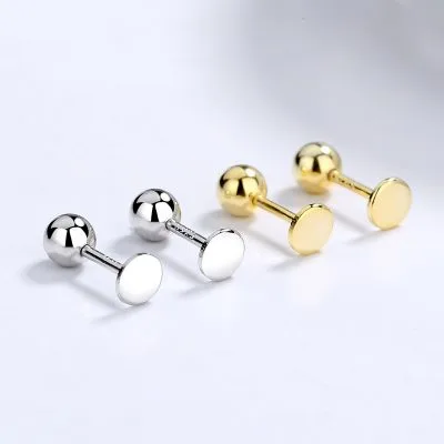 Khuyên Tai Bạc Nữ Mảnh Nhỏ đơn Giản Hình Tròn Stella LILI 054307 1