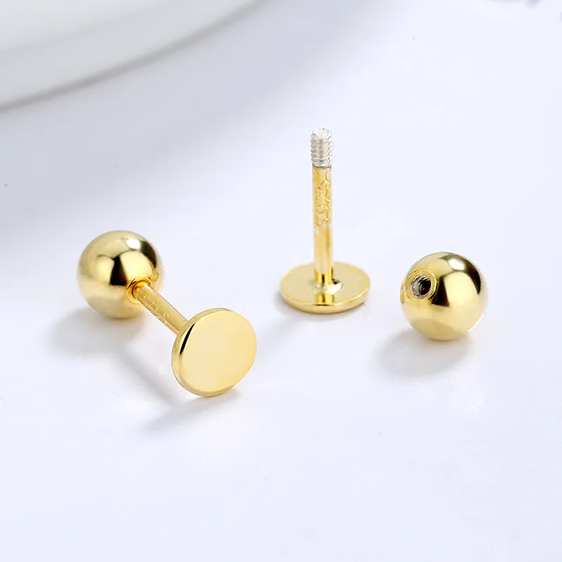Khuyên Tai Bạc Nữ Mảnh Nhỏ đơn Giản Hình Tròn Stella LILI 054307 2