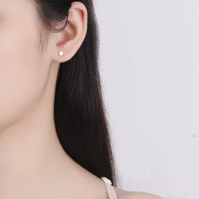 Khuyên Tai Bạc Nữ Mảnh Nhỏ đơn Giản Hình Tròn Stella LILI 054307 3