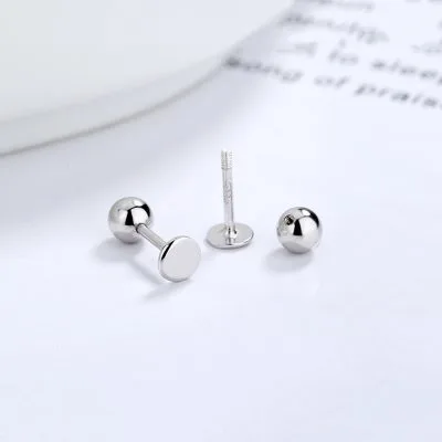 Khuyên Tai Bạc Nữ Mảnh Nhỏ đơn Giản Hình Tròn Stella LILI 054307 4