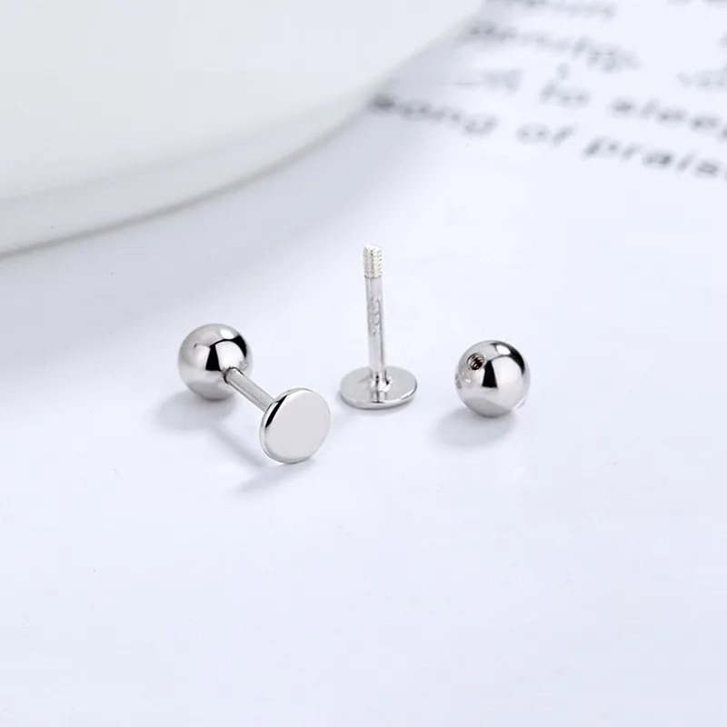 Khuyên Tai Bạc Nữ Mảnh Nhỏ đơn Giản Hình Tròn Stella LILI 054307 4