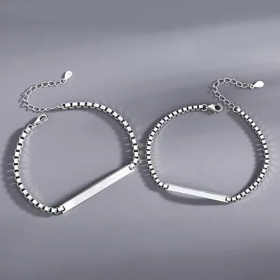 Lắc Tay Bạc Cặp đôi Tình Yêu Khắc Tên Chữ Theo Yêu Cầu Camila LILI 054781 1