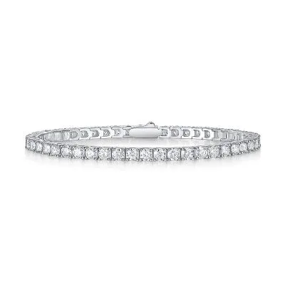 Lắc Tay Bạc Nữ Nam Tennis đính Kim Cương Moissanite Chuỗi đá Vuông LILI 054625 1
