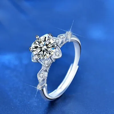 Nhẫn Bạc Nữ đính Kim Cương Moissanite Hình Ngôi Sao 6 Cánh Gianna LILI 054793 1