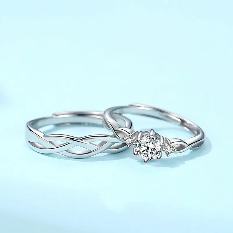Nhẫn Cặp đôi Bạc đính Kim Cương Moissanite Madison LILI 054906 1