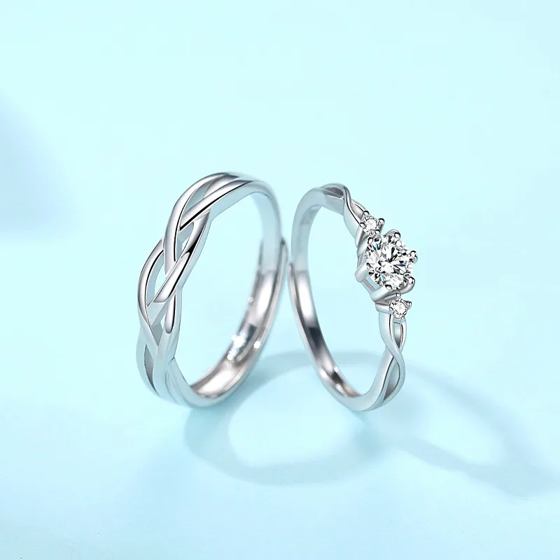 Nhẫn Cặp đôi Bạc đính Kim Cương Moissanite Madison LILI 054906 2