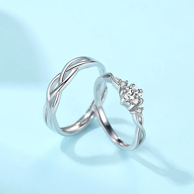 Nhẫn Cặp đôi Bạc đính Kim Cương Moissanite Madison LILI 054906 6