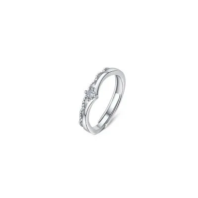 Nhẫn đôi Bạc Cặp đôi Tình Yê đính đá CZ Cô Dâu Và Chú Rể LILI 055360 5
