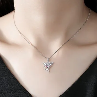Vòng Cổ Bạc Nữ đính đá CZ Hình Cáo Hồ Ly Lucy LILI 055147 4
