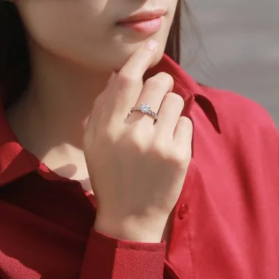 Nhẫn Bạc Nữ 1 Hột đính Kim Cương Moissanite Carolina LILI 058249 4