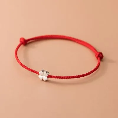 Lắc Tay Bạc Nữ Dây đỏ Cỏ Bốn Lá May Mắn Kaitlyn LILI 063471 1