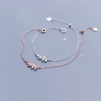 Lắc Tay Bạc Nữ đính đá CZ Hình Cành Lá Non Finley LILI 063391 1
