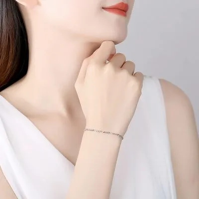 Lắc Tay Bạc Nữ Mắt Xích đơn Giản Raya LILI 061471 2