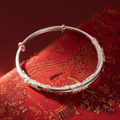 Vòng Tay Bạc S999 Cho Nữ Dạng Kiềng Hoa Mẫu đơn Adelynn LILI 063513 2