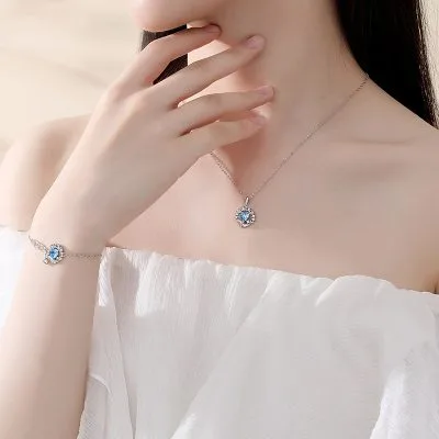 Lắc Tay Bạc Nữ đính đá CZ Cá Voi Tình Yêu Maris LILI 064417 2