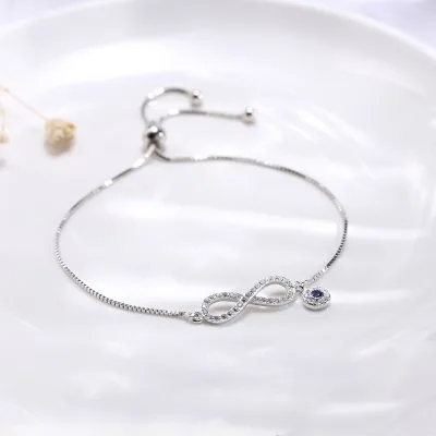Lắc Tay Bạc Nữ đính đá CZ Vô Cực Infinity LILI 065199 1