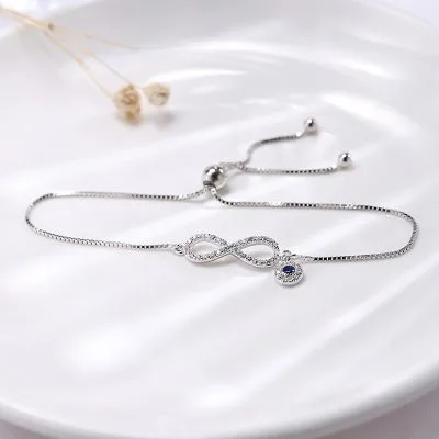 Lắc Tay Bạc Nữ đính đá CZ Vô Cực Infinity LILI 065199 4
