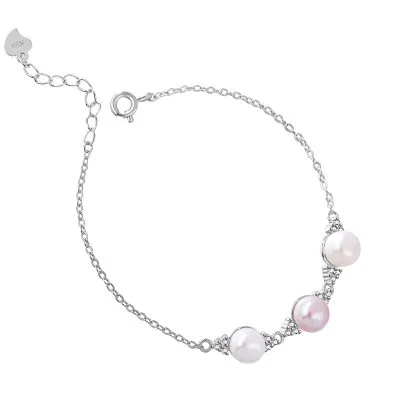 Lắc Tay Bạc Nữ đính Ngọc Trai đá Cubic Zirconia Cassidy LILI 067713 1
