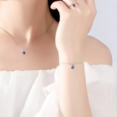 Lắc Tay Bạc Nữ đính Pha Lê Khối Hộp Bí Mật Kendall LILI 066365 2