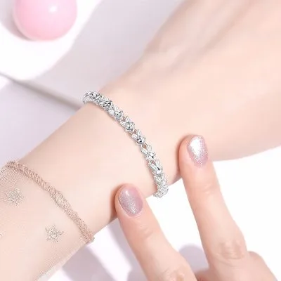 Lắc Tay Bạc Nữ đơn Giản Chuỗi Cỏ Bốn Lá Sabrina LILI 066475 3