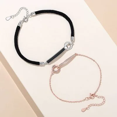 Lắc Tay Bạc Cặp đôi đính đá CZ I Love You LILI 069787 6