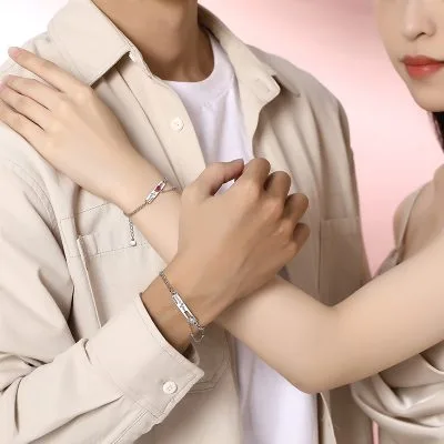 Lắc Tay Bạc Cặp đôi đính đá CZ Nhịp Tim Elina LILI 069760 6