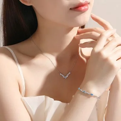 Lắc Tay Bạc Nữ đính đá CZ Hươu Tuyết Aleena LILI 068213 6