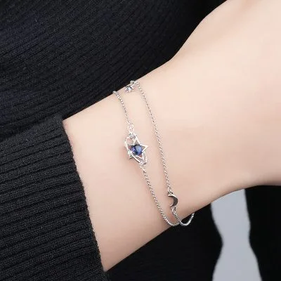 Lắc Tay Bạc Nữ đính đá CZ Sao ước Nguyện Ember LILI 068499 5