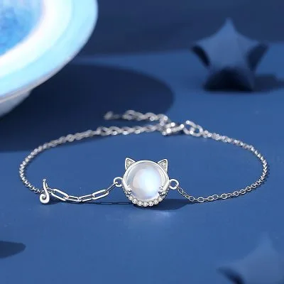 Lắc Tay Bạc Nữ đính Pha Lê Aurora Mèo ấm áp Laney LILI 068265 3