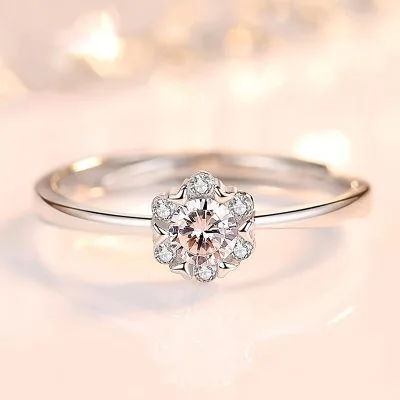 Nhẫn Bạc Nữ đính đá CZ Hình Bông Tuyết Nyla LILI 070564 1