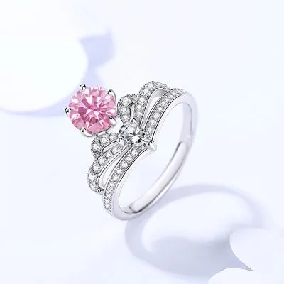 Nhẫn Bạc Nữ đính đá Moissanite Hình Vương Miện Esme LILI 070579 4