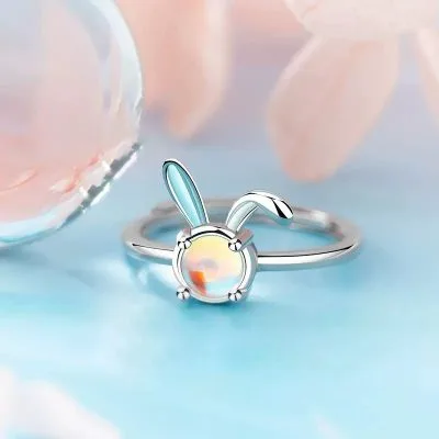 Nhẫn Bạc Nữ đính Pha Lê Thỏ Ngọc Valentina LILI 070837 5