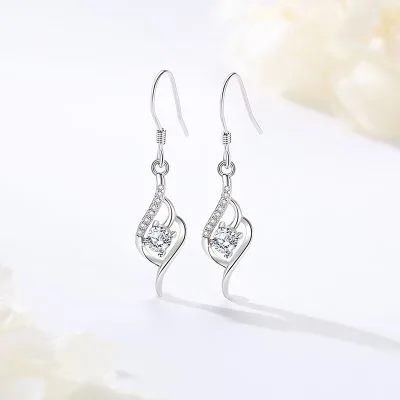 Bông Tai Bạc Nữ đính đá CZ Hình Giọt Nước Sienna LILI 072871 1