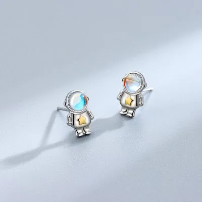 Bông Tai Bạc Nữ đính Pha Lê Phi Hành Gia Finley LILI 072963 2