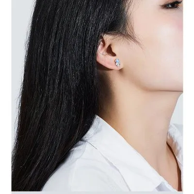 Bông Tai Bạc Nữ đính Pha Lê Phi Hành Gia Finley LILI 072963 3