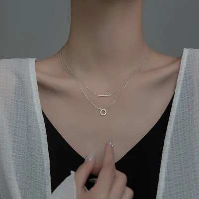 Dây Chuyền Bạc Nữ đính đá CZ 2 Tầng Tròn Cách điệu Sasha LILI 073888 2