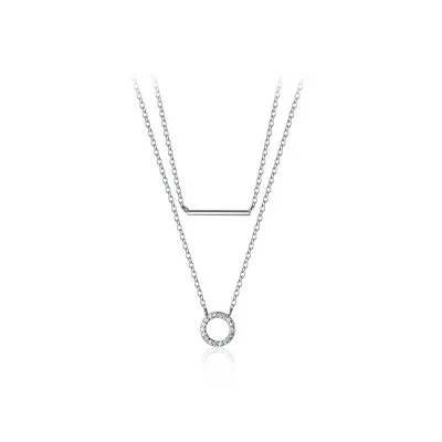 Dây Chuyền Bạc Nữ đính đá CZ 2 Tầng Tròn Cách điệu Sasha LILI 073888 5