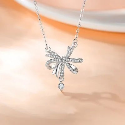 Dây Chuyền Bạc Nữ đính đá CZ Chiếc Nơ Xinh Monica LILI 074199 4