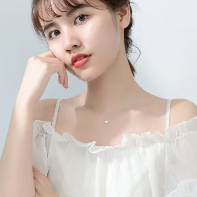 Dây Chuyền Bạc Nữ đính đá CZ Trái Tim Nhỏ Reina LILI 073876 3