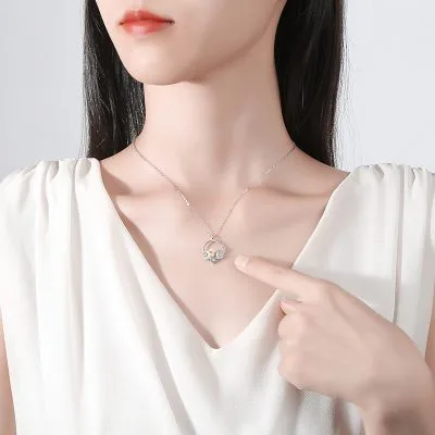 Dây Chuyền Bạc Nữ đính đá CZ Vòng Hoa Flora LILI 074147 1