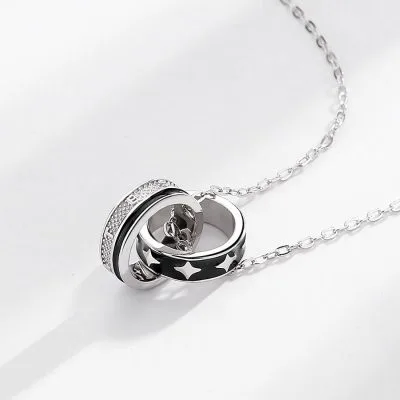 Dây Chuyền Bạc Nam Hình Nhẫn đôi Ngôi Sao Gustavo LILI 078653 3