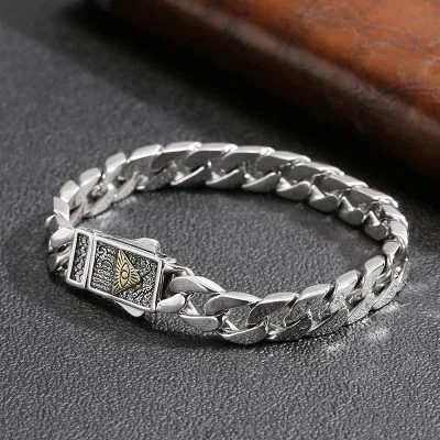 Lắc Tay Bạc đặc Nam Cuban Dạng Chuỗi Samuel LILI 075959 3