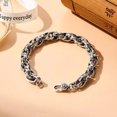 Lắc Tay Bạc Nam Chuỗi Xích Tròn Spencer LILI 077050 5
