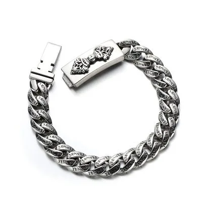 Lắc Tay Bạc Nam Cuban Cao Cấp Brantley LILI 077039 5