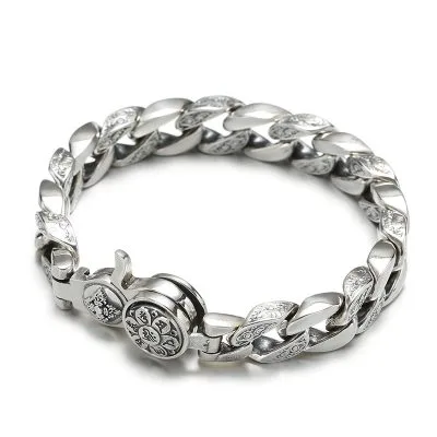 Lắc Tay Bạc Nam Cuban Cỡ Lớn Kairo LILI 076684 4
