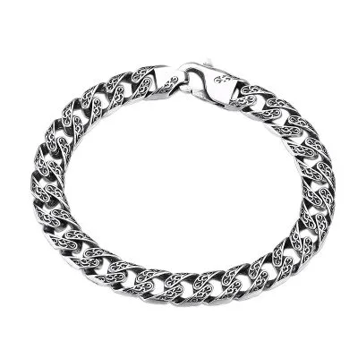 Lắc Tay Bạc Nam Cuban Hình Vân Mây Raiden LILI 078074 5