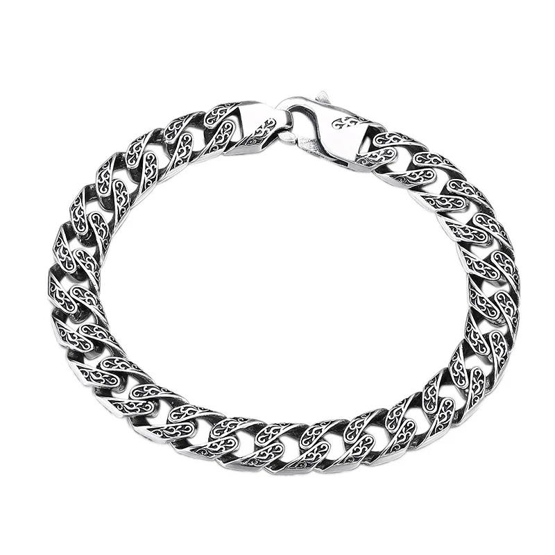 Lắc Tay Bạc Nam Cuban Hình Vân Mây Raiden LILI 078074 5