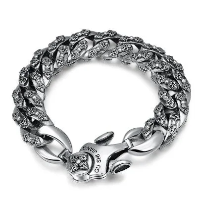 Lắc Tay Bạc Nam Dạng Chuỗi Cỡ Lớn Vajra LILI 078206 1